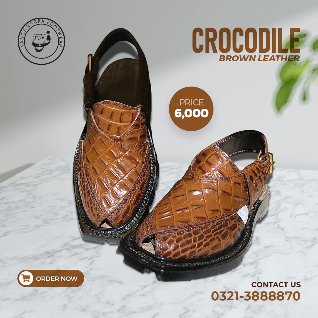 Handmade Crocodile Leather - Peshawari Chappal Pakistan